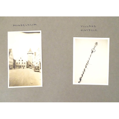 955 - Three 20thC photograph albums documenting trips to France and Germany, to include landscape views, c... 