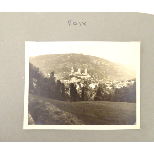 955 - Three 20thC photograph albums documenting trips to France and Germany, to include landscape views, c... 