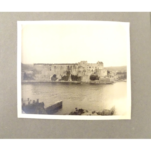 955 - Three 20thC photograph albums documenting trips to France and Germany, to include landscape views, c... 