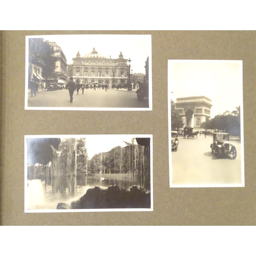 955 - Three 20thC photograph albums documenting trips to France and Germany, to include landscape views, c... 