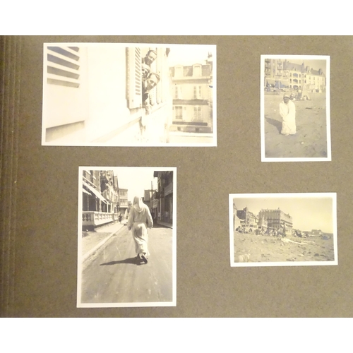 955 - Three 20thC photograph albums documenting trips to France and Germany, to include landscape views, c... 