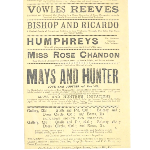 956 - Two early 20thC theatre playbills / advertisements for Sadler's Wells Theatre, 1900, and Drury Lane ... 