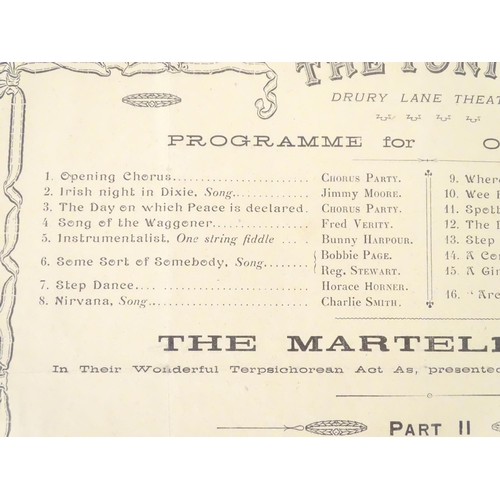 956 - Two early 20thC theatre playbills / advertisements for Sadler's Wells Theatre, 1900, and Drury Lane ... 