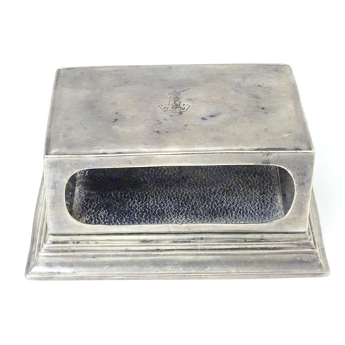 447A - A silver match box case / table top stand hallmarked Birmingham 1902, maker Henry Matthews. Approx. ... 