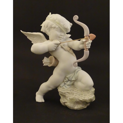 116 - A Lladro figure modelled as Cupid with bow, Straight to The Heart, model no. 9209. Marked under. Wit... 