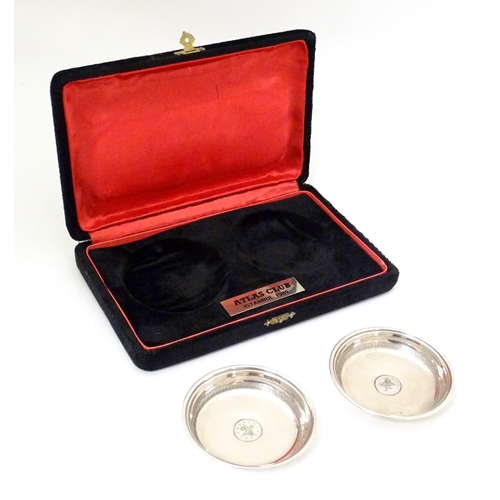 404 - A pair of Continental .800 silver bon bon dishes with inset Turkish coin to centre. Stamped .800 HT.... 