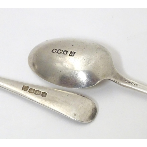 521 - Two silver teaspoons, one hallmarked Sheffield 1919, maker Cooper Brothers & Sons Ltd., the other ha... 