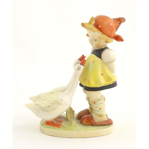 148 - A Beswick Hummel / Goebel figure modelled as a young girl with two geese, Good Girl, model no. 905. ... 