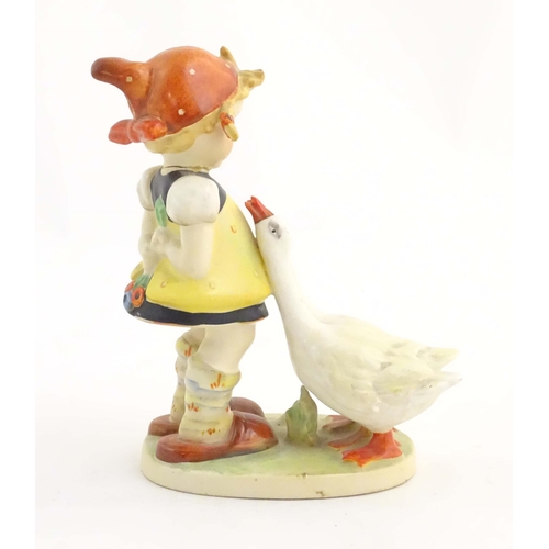 148 - A Beswick Hummel / Goebel figure modelled as a young girl with two geese, Good Girl, model no. 905. ... 