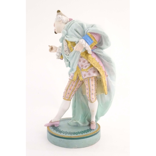 187 - A French Vion & Baury bisque figure depicting a court gentleman, after a design by Charles Baury. Ma... 