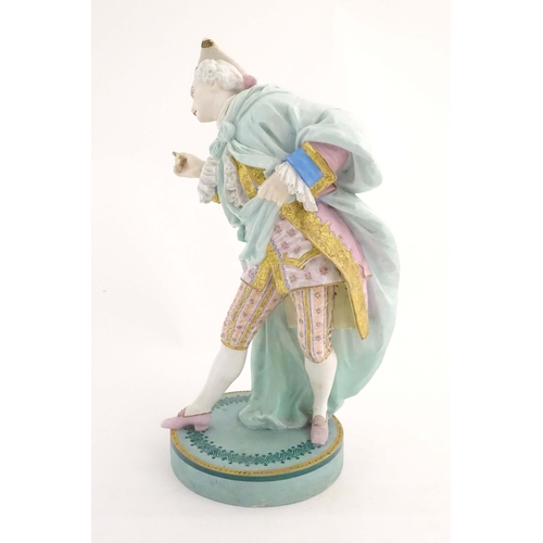 187 - A French Vion & Baury bisque figure depicting a court gentleman, after a design by Charles Baury. Ma... 