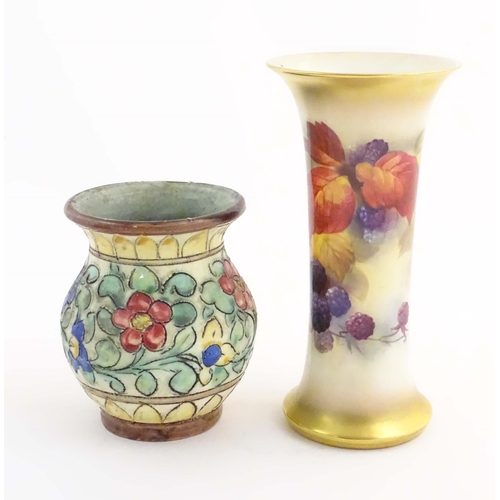 189 - A quantity of assorted ceramic items to include a Royal Worcester vase with a flared rim decorated w... 