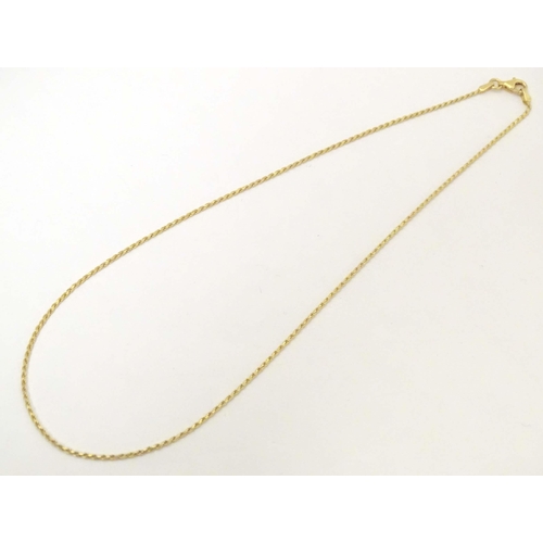 623 - An 18ct gold chain necklace. Approx 16