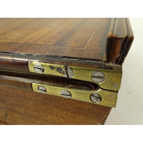 1268 - An early 19thC mahogany writing slope / lectern with a single drawer having four divisions. Approx. ... 