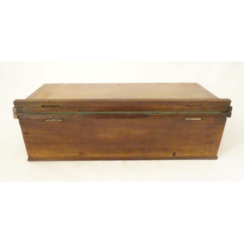 1268 - An early 19thC mahogany writing slope / lectern with a single drawer having four divisions. Approx. ... 