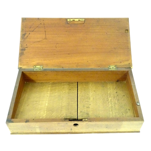 1268 - An early 19thC mahogany writing slope / lectern with a single drawer having four divisions. Approx. ... 