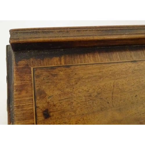 1268 - An early 19thC mahogany writing slope / lectern with a single drawer having four divisions. Approx. ... 