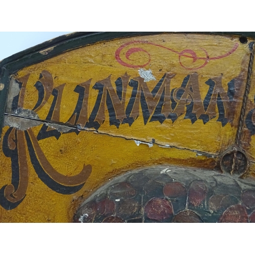 1275 - A 20thC painted wooden shop advertising sign for Runman & Bloch - Superior Fittings & Shade for All ... 