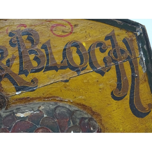 1275 - A 20thC painted wooden shop advertising sign for Runman & Bloch - Superior Fittings & Shade for All ... 