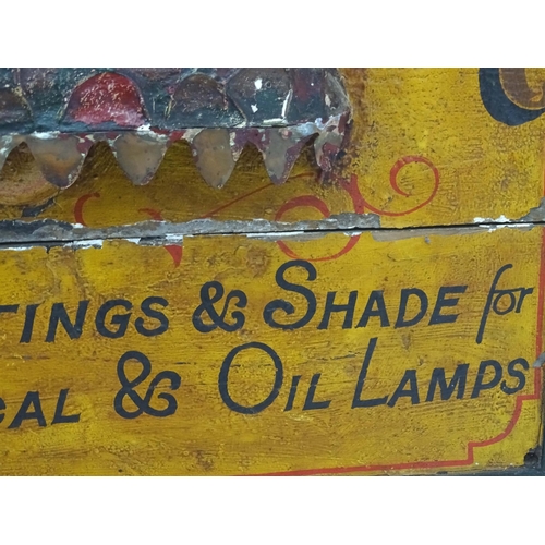 1275 - A 20thC painted wooden shop advertising sign for Runman & Bloch - Superior Fittings & Shade for All ... 