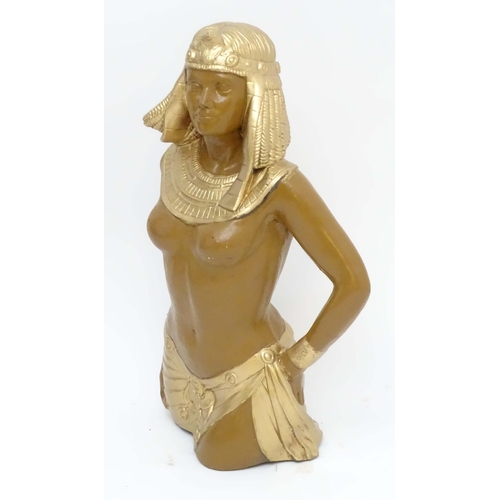 1276 - A 20thC painted concrete statue depicting the Egyptian Queen Cleopatra. Approx. 31 3/4