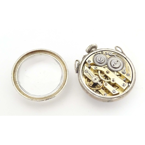 781 - A late 19thC / early 20thC small bulls eye style pocket watch with glazed front and back with white ... 