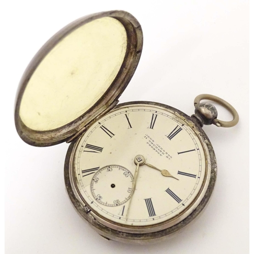 783 - A Victorian silver pocket watch hallmarked Chester 1871, the enamel dial with inset seconds dial and... 