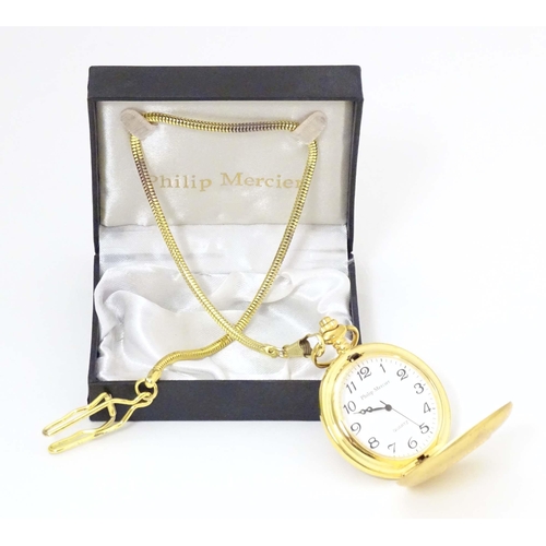 784 - A Philip Mercier pocket watch with quartz movement.