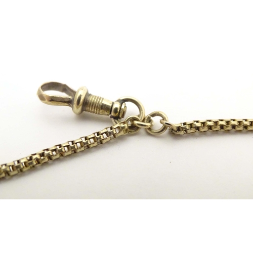 785 - A Victorian pinchbeck longuard chain. Approx. 58