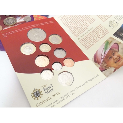 797 - Coins: A quantity of proof coin sets to include 1977 silver jubilee crowns, one labelled Tristan Dac... 