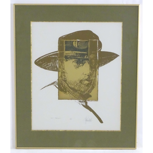 1676 - John William Mills (b. 1933), Artist's Proof, Self Portrait. Signed and titled in pencil under. Appr... 