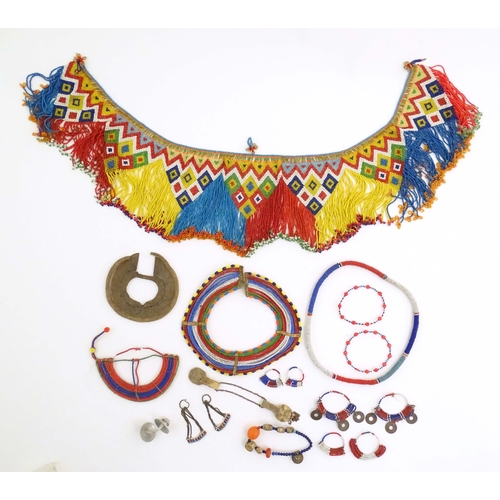 1085 - A quantity of Africa / Maasai beaded jewellery to include necklaces, bracelets, etc.