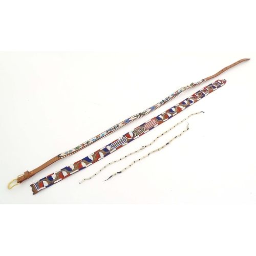 1086 - A quantity of assorted Native American bead jewellery to include disc necklaces, bracelets, belts et... 