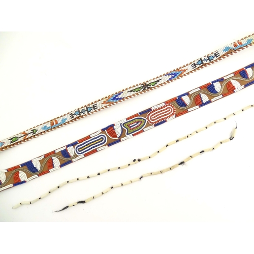 1086 - A quantity of assorted Native American bead jewellery to include disc necklaces, bracelets, belts et... 