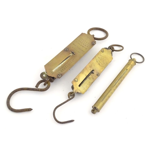 1116 - Three late 19thC pocket spring balance scales, comprising a Salter's No. 3 (<50lb), a Salter's preci... 