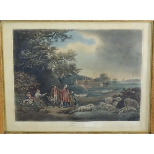 1690 - William Ward after George Morland (1763-1804), Colour mezzotints, The Shepherds, and The Warrener. P... 