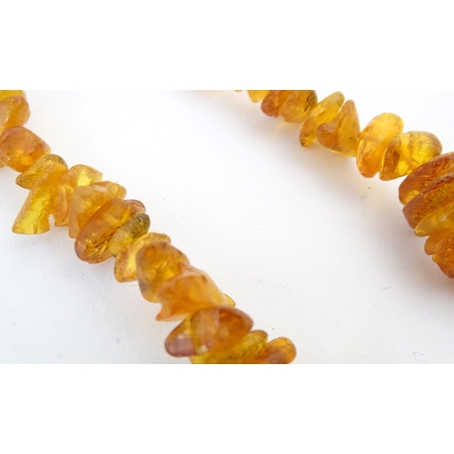 760 - A quantity of assorted bead necklaces to include some amber examples.