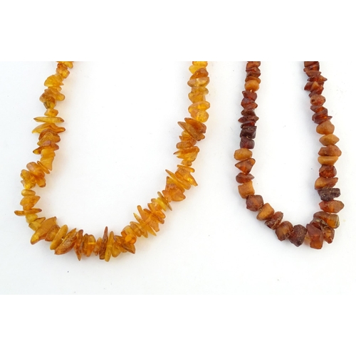 760 - A quantity of assorted bead necklaces to include some amber examples.