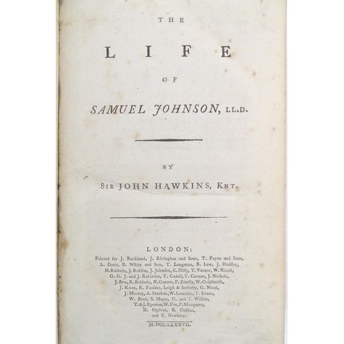 892 - Book: The Life of Samuel Johnson, by Sir John Hawkins. Published London, 1787