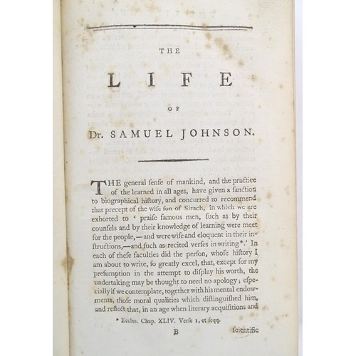 892 - Book: The Life of Samuel Johnson, by Sir John Hawkins. Published London, 1787