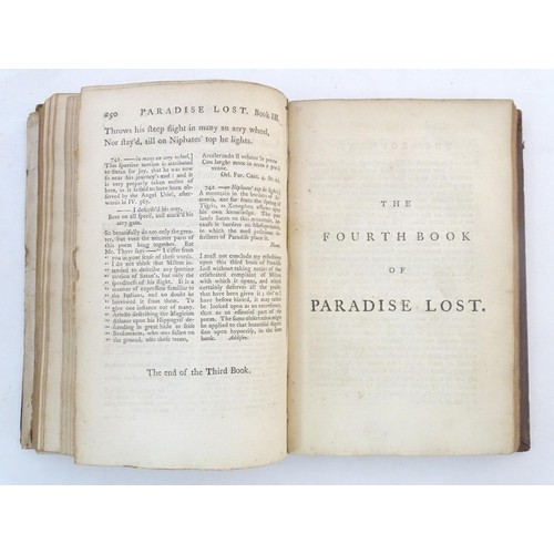 899 - Books: Paradise Lost, A poem in twelve books, vols I & II, by John Milton. Published London, 1763 (2... 