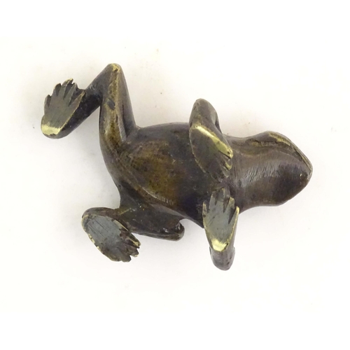 1010 - A cold painted bronze model of a frog / toad. Approx. 2