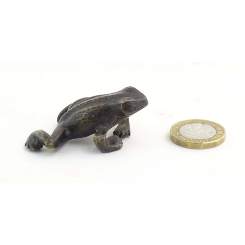 1010 - A cold painted bronze model of a frog / toad. Approx. 2