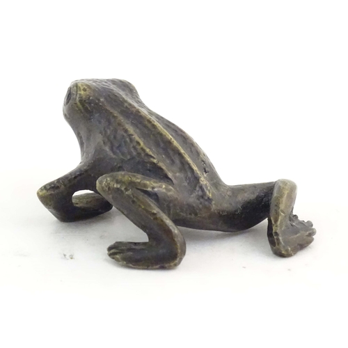 1010 - A cold painted bronze model of a frog / toad. Approx. 2