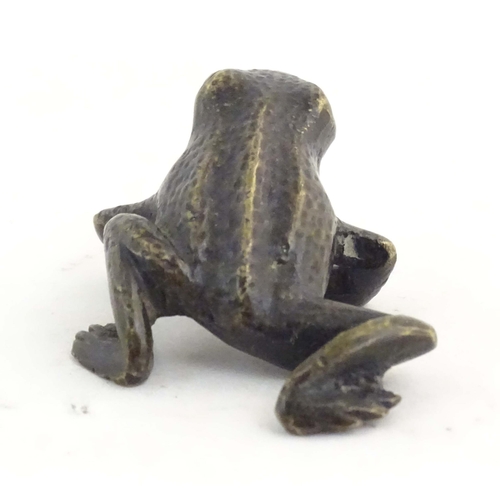 1010 - A cold painted bronze model of a frog / toad. Approx. 2