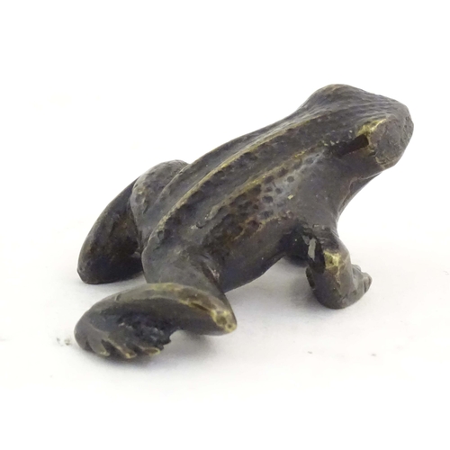 1010 - A cold painted bronze model of a frog / toad. Approx. 2