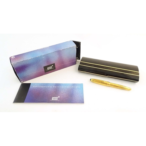 1153 - A cased Montblanc '146 Le Grand' silver gilt fountain pen, with linear decoration and 18K gold nib. ... 