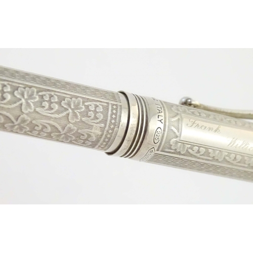 1158 - A Montegrappa .925 silver fountain pen, Roses Edition - House of Lancaster, number 362 of a limited ... 