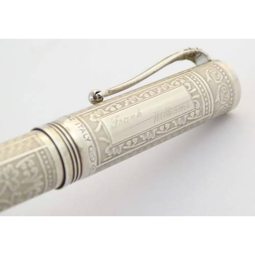 1158 - A Montegrappa .925 silver fountain pen, Roses Edition - House of Lancaster, number 362 of a limited ... 