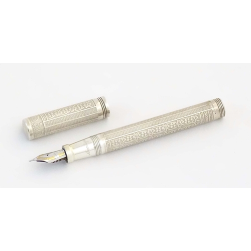 1158 - A Montegrappa .925 silver fountain pen, Roses Edition - House of Lancaster, number 362 of a limited ... 